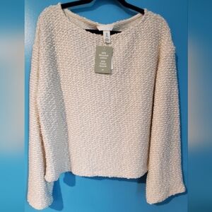 New with tags H&M Off White Long Sleeve Sweater Size Medium
